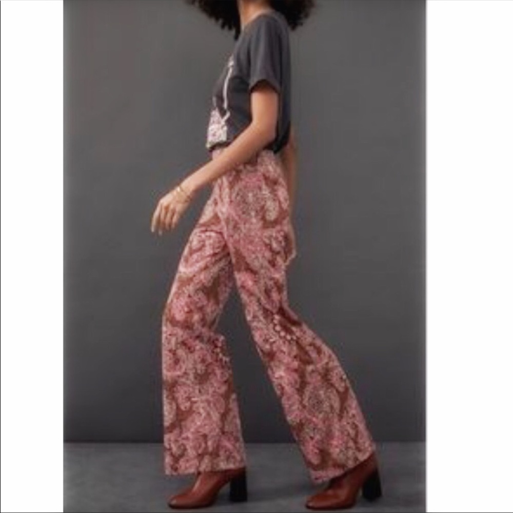 NWT Anthro Maeve Maria Paisley Pink Rose Pants